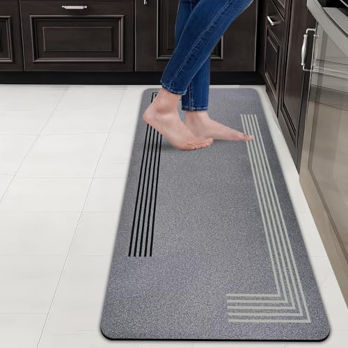 Image of SITTELLA Kitchen Floor Mats, Grey, 45x180 CM, Set of 1