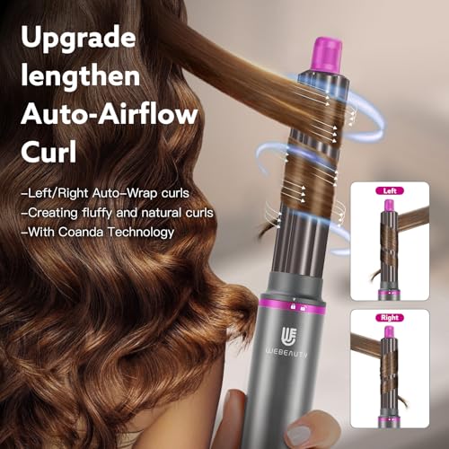 Image of Hair Dryer Brush, webeauty 5 in 1 One Step Professional Hot Air Brush Set for Fast Drying, Curling Drying, Straightening Combing, Hair Styler [Ceramic Coating] [Negative Ion] 110000 RPM (Red)