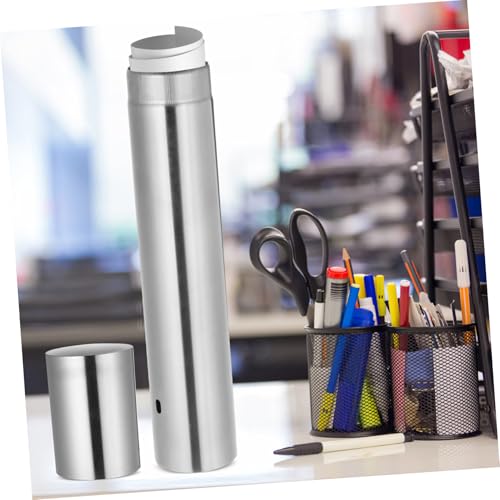 NUOBESTY Aufbewahrungsrohr Für Zertifikate Und Diplome Edelstahl Dokumentenröhre Sicheres Versand- Und Aufbewahrungssystem 30X5Cm Silber