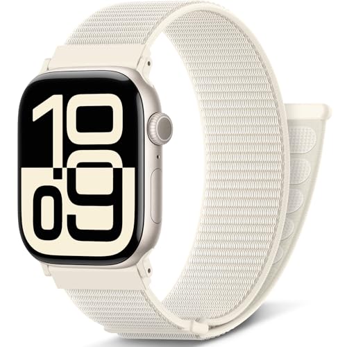 Ya en manzanajugosa.com: AMSKY Nylon Correa Loop Deportiva Compatibile Con Correa Watch 40mm 42mm 44mm 45mm 46mm 49mm,Soft Original Sport por iWatch 11 10 9 8 7 6 5 4 3 SE Ultra,Blanco estrella,46mm/44mm/45mm/49mm