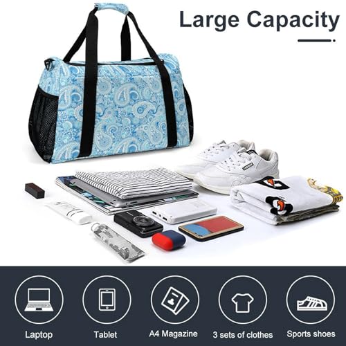 70s Floral Sport Gym Bag Travel Duffle Bags Weekender Overnight Bags Carry On Crossbody Handbag For Beach Workout Yoga4