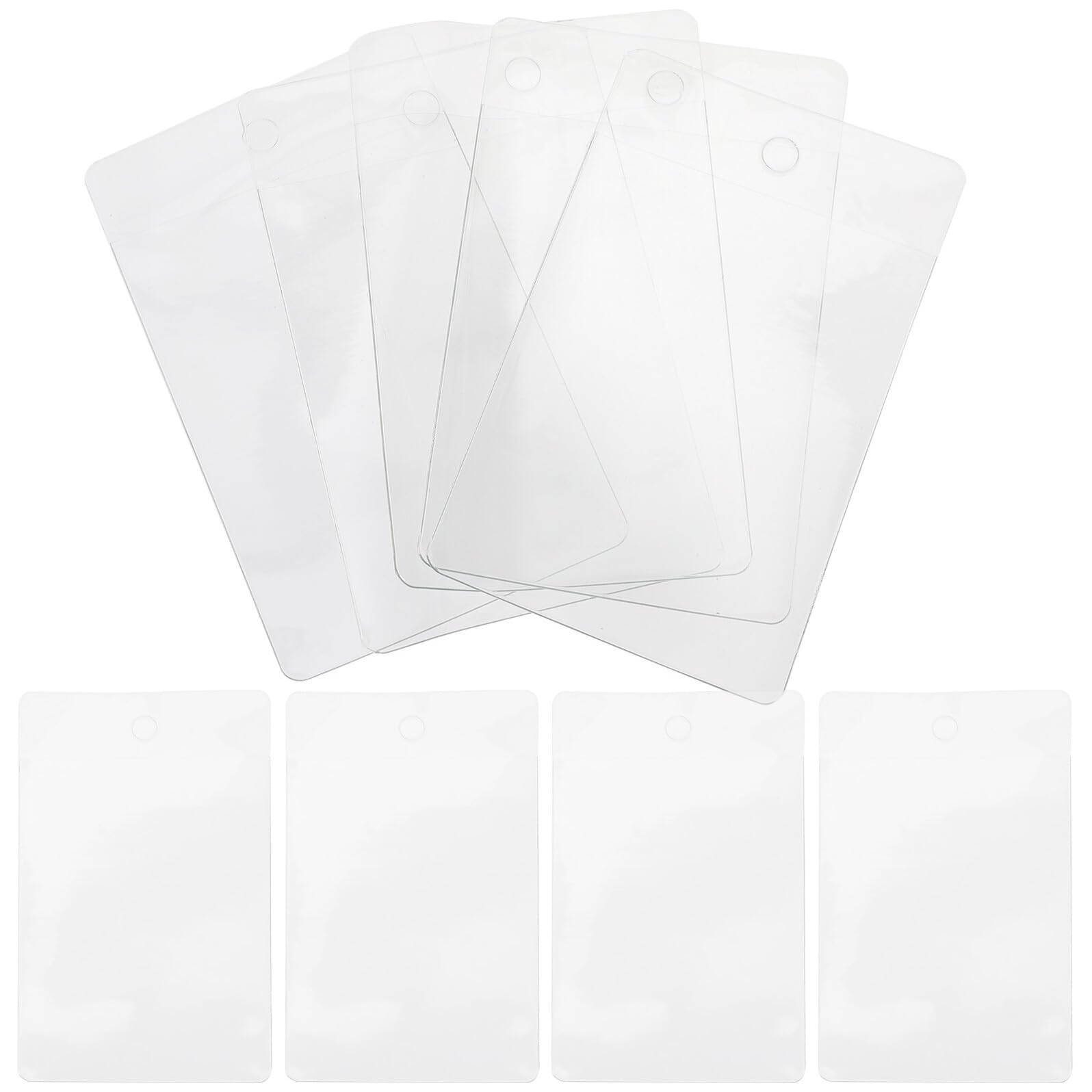 Healvian 100pcs Frosted PVC Card Sleeves 5x8cm Protective Label Covers Reusable Price Tag Pockets for Retail Shop and Library Organization