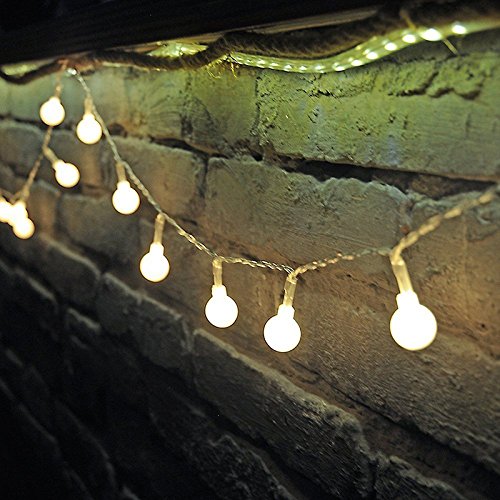 Huifeideyu Luzes LED Globo de Fada, Bola Branca Quente, luzes estreladas decorativas impermeáveis pa