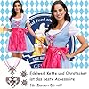 TJUSPIRIT 3er Trachtenschmuck Set Dirndlschmuck Edelweiß Schmuck-Set Trachtenkette & Ohrstecker Dirndl Schmuck für Oktoberfest Trachtenfest Dirndl Outfit(Rot) #2