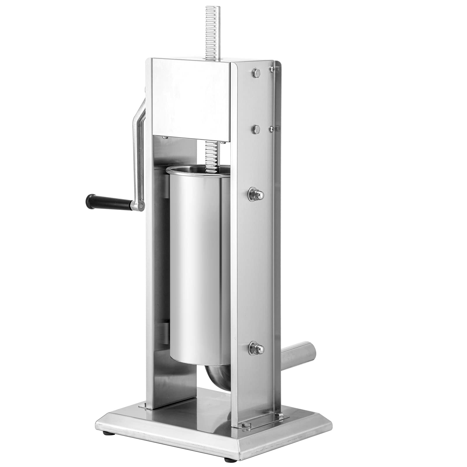 VEVOR Embutidora Manual de Salchichas Capacidad de 5L Embutidora Vertical de Mesa de Acero Inoxidable con 4 Tubos de Relleno para Churros Salchicha de 15mm/21mm/30mm/37mm para Restaurante Supermercado