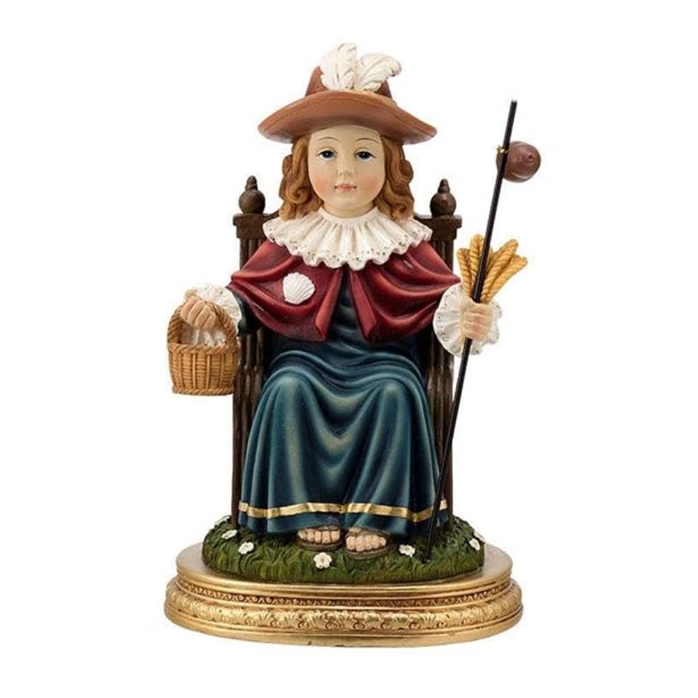 Santo Niño de Atocha Figura 20 cm. peregrino Trono Imagen Resina peana