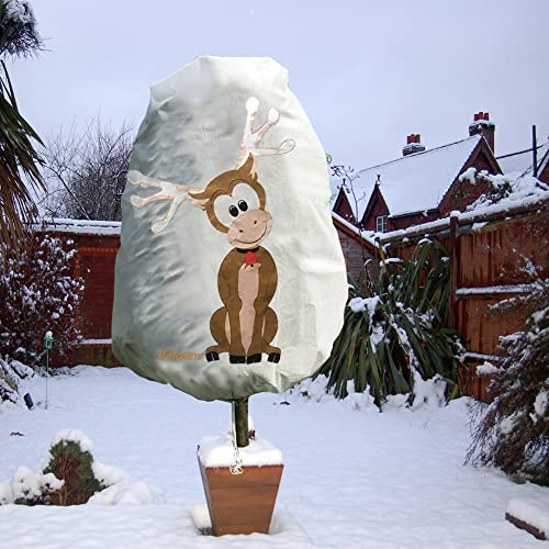 Refasen Plant Covers Freeze Protection,70”H X60”W 2.2Oz Frost Blankets For Outdoor Plants Frost Cloth With Zipper Drawstring-Protect Trees Shrubs From Cold Frost (1Pack,Deer) #TOP5