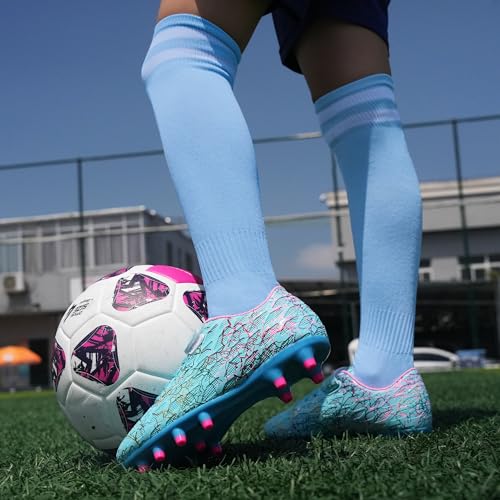 brooman Kids Firm Ground Soccer Cleats Boys Girls Football Cleats with Soccer Socks2