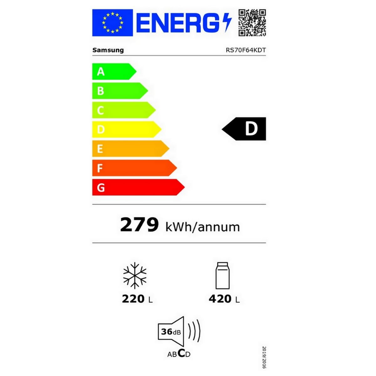 Samsung Frigorífico Americano 640L - Acero Inoxidable - RS70F64KDTEF