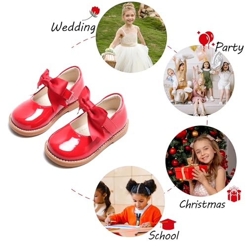 Image of PHIRAMIN Toddler Girl Mary Jane Dress Shoes-Little Girl School Uniform Shoes for Wedding Party