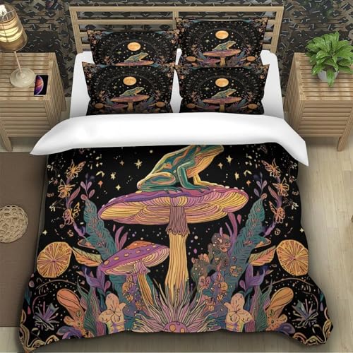 Parure de lit grenouille forêt housse de couette 200x200cm douce - 5