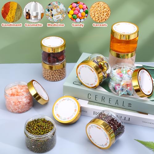 32 Pack 5 oz Plastic Jars with Gold Lids, Clear Empty Body Butter Containers Travel Size Cosmetic Bottles for Make Up and Food Storage3