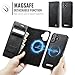 Kowauri Case for iPhone 17, PU Leather Wallet Flip Case with Card Holder RFID Blocking, Magnetic Detachable Shockproof Phone Cover Wireless Charging Compatible for iPhone 17 (6.3 inch), Black