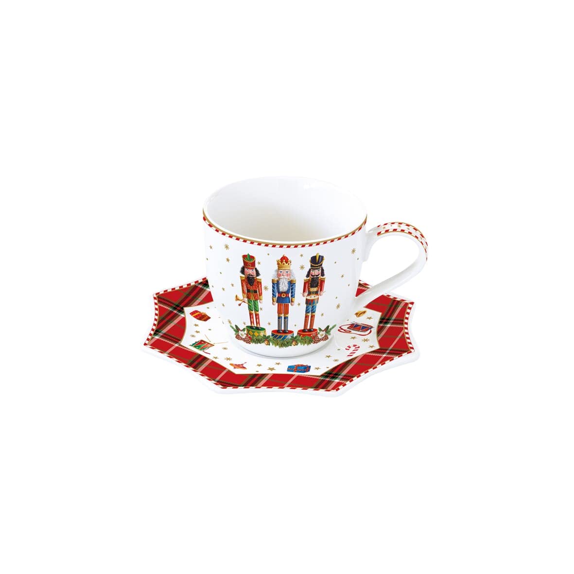 EASY LIFE Tasse avec soucoupe 250 ml en porcelaine Vintage NUTCRACKERS
