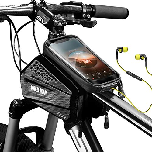 Sacoche de cadre de vélo étanche avec support téléphone guidon TPU