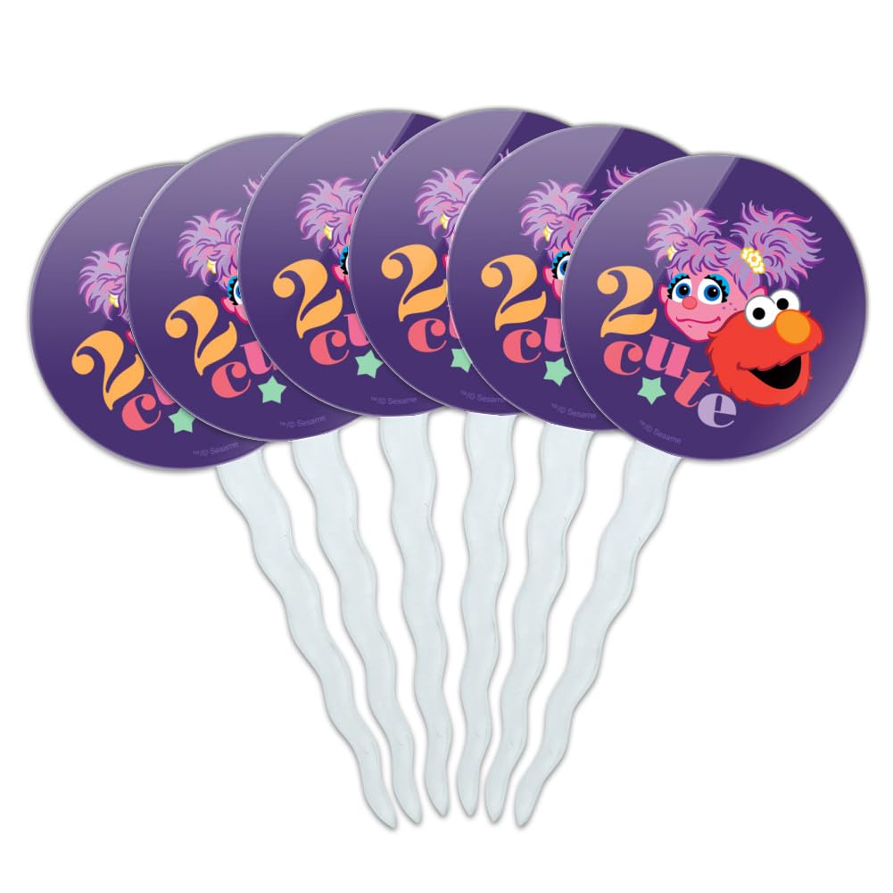 Sesame Street Elmo and Abby 2 Cute Cupcake Picks Toppers Decoration Set of 6
