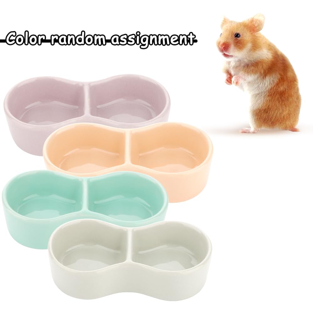 2er Set Keramik-Futternäpfe Für Hamster & Kleintiere – Doppelgitter-Design, Anti-drehend