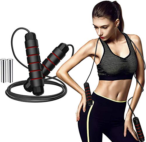 Weighted Tangle-Free with Ball Bearings Rapid Speed Jump Rope Crossfit Excercise and Fitness Workout Equipments Skipping Foot Unisex Kids