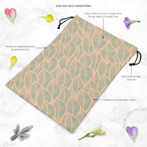 Image of ArtzFolio Blue Leaf D2 | Reusable Sack Bag | Bag for Gym, Storage, Vegetable & Travel