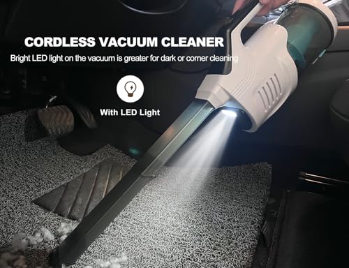Image of Cordless Vacuum Cleaner for Car & Home | 2X Powerfull Suction, Dual Mode Battery 6000mAh & 12V DC Car Port | High Power Portable Lightweight Wireless Vacuum (Cyclone Vacuum Cleaner Modle 1)