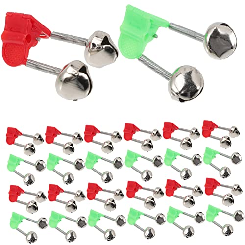 NAMOARLY Fishing Accessories Fishing Rod Bells 50pcs Dual Alert Bells Fish Bite Alarm
