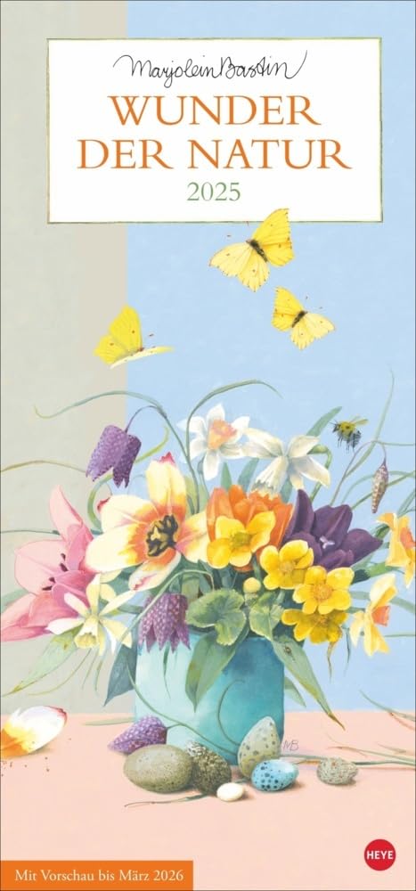 Marjolein Bastin: Wonders of Nature Calendar 2025: Wall Calendar with Detailed Drawing. Lovingly Illustrated Appointment Calendar 2025 to Enter and Plan.