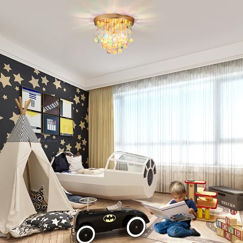 Clairdai XDJZ Modern K9 Crystal Chandelier Led Ceiling Light Fixtures Stainless Steel Flush Mount Ceiling Chandelier Light For Bedroom,Living Room,Foyer,Hallway,Closet  thumb #6