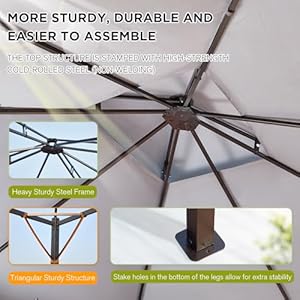   New-Gen-Outdoor-Patio-Gazebo10x12Gazebo-with-Mosquito-NettingSturdy-Metal-Heavy-Duty-FrameOutdoor-Canopy-Gazebo-with-Double-Air-RoofsOutdoor-Gazebo-TentWaterproof-Sunshade-for-BackyardDeck