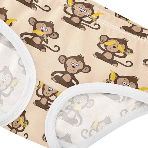 Girls Underwear Soft Cotton Cute Monkey Banana Kids Panties in Sizes 2/3t, 4t, 5t, 6 and 84