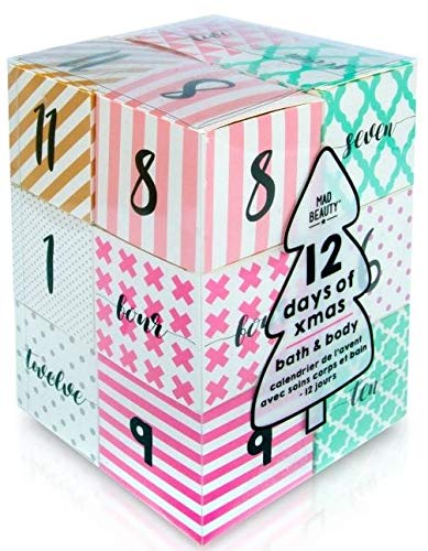 Advent Mad Beauty 12 Days of Xmas Bath & Body Cube Calander - Open a Cube a Day to Indulge in Your Winter Berry Selection!