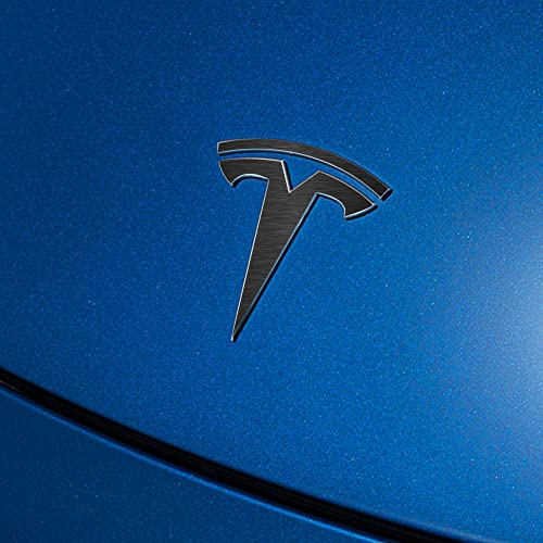 Image of IPG Compatible with Model Y Decal Sticker (8 Logo Set) Overlay Stickers Do it Yourself Stickers Set Personalize Your Tesla (Dark Brushed Aluminum)