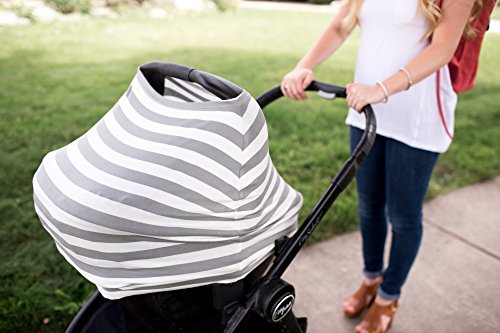 Image of Copper Pearl Nursing Cover for Breastfeeding - Multi-Use Baby Car Seat Canopy, Stroller Shade & Breast Feeding Wrap for Women, Stretchy Breathable Carseat Shawl for Boy or Girl, Harbor