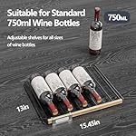 Wine Fridge, 33 Bottles Freestanding Wine Cooler, Intelligent Compressor, Frost Free, Glass Door, 41-64℉ Adjustable Digital Temperature Control, for Red, White, Champagne or Sparkling Wine - Image 4