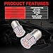 iFunyLED 4PCS 1157 LED Bulb Brake Tail Light 12V-24V Super Bright 2357 2057 7528 BAY15D LED Replacement Light Kit Set for Car Tail Brake Turn Signal Lights - Brilliant Red