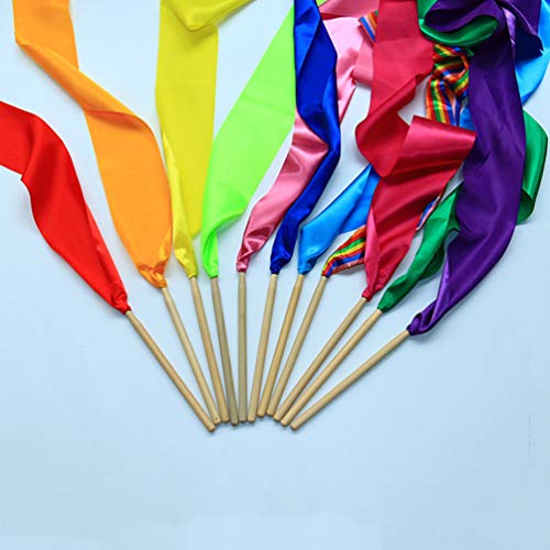 Tomaibaby 7 Stks Danslinten Streamer Baton Twirling Rod Stick Kleurrijke Ritmische Gymnastiek Linten Voor Kind Kind… - Image 3