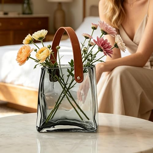 Vase pochette haut de gamme en céramique blanche pour intérieur esthétique - 3