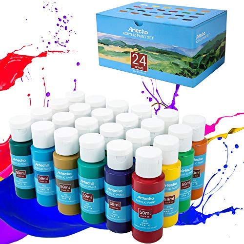 Buy Artecho Acrylic Art Paint Set, 24 Basic Colors Bottles ( 59ml / 2oz