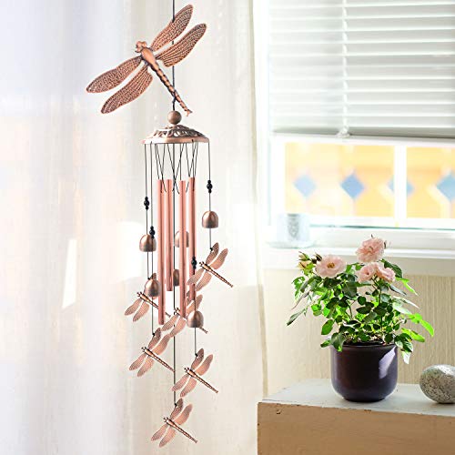 Copper Dragonfly Wind Chime, Dragonfly Gifts, Garden Decor, Garden Gifts, Wind Chime Outdoor, Yard Decor, Gifts for mom, Gifts for Grandma, Gifts for Friends