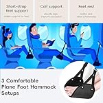 Foot Hammock for Plane Travel, Airplane Foot Hammock, Adjustable Foot Rest Sling, Airplane Gadgets Travel Essentials for Long Time Flight (Black) - Image 5