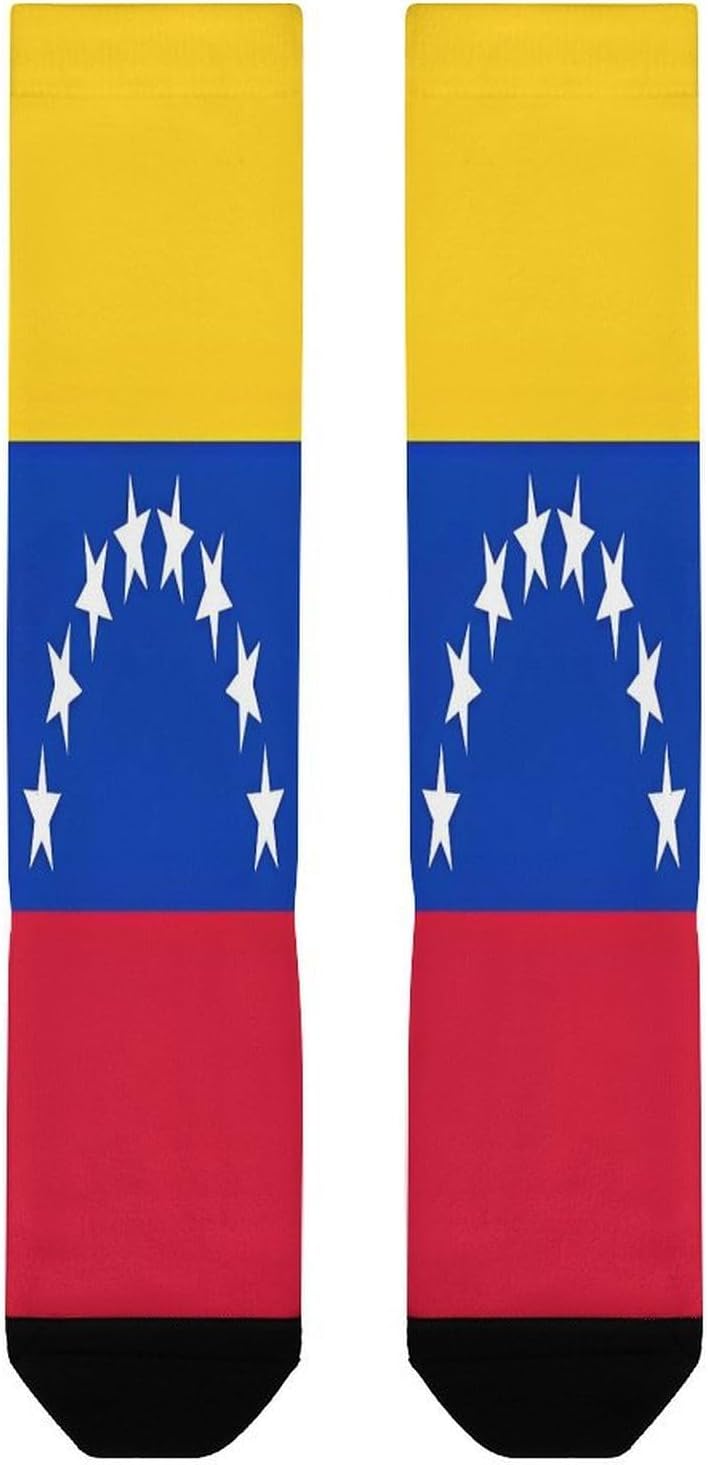 Flag of Venezuela Compression Sock Circulation Support Socks Lightweight Knee High Tube Sock Over-The-Calf Sock for Adult
