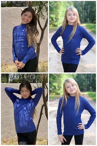Image of Arshiner Girls Half Turtleneck Long Sleeve Knit Slim Sweater Pullover Tops