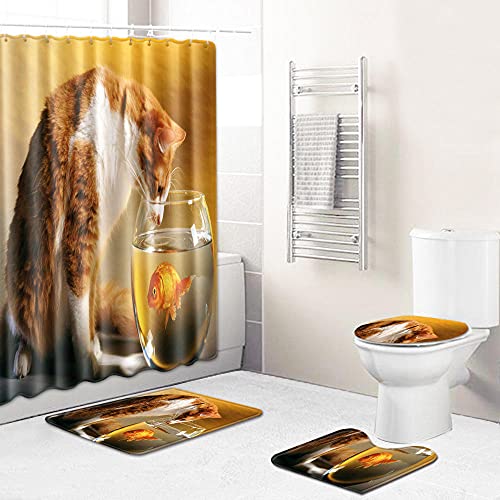 Claean-Acces-Home Toilettendeckelbezug Badezimmer Set Wc-Matratze Badvorhang Vierteiliges Wohnzimmer Großer Teppichtürkissen-Mo67_45*75Cm+180 * 180