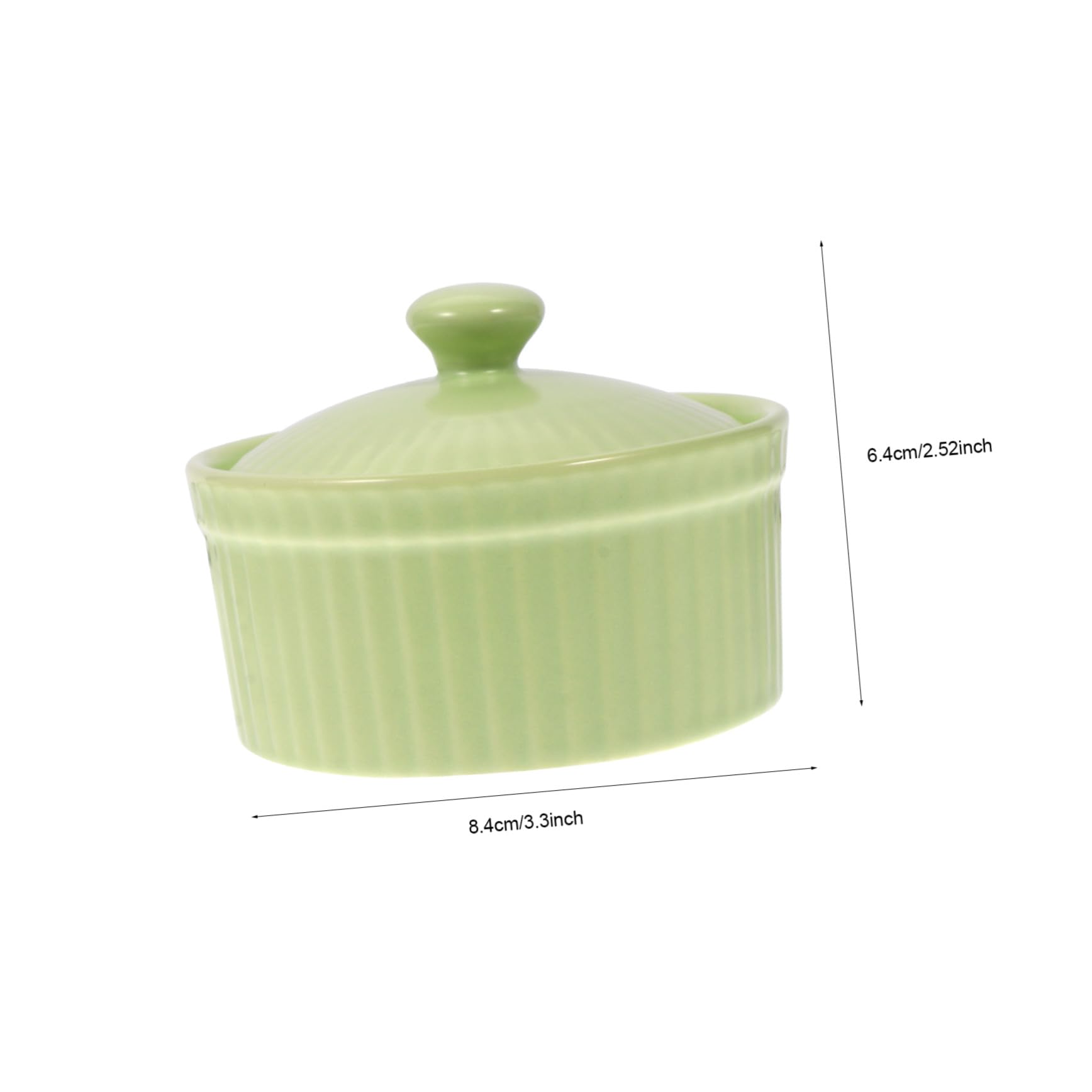Keramik Souffléform mit Deckel, Grün, 1 Stück für Backen