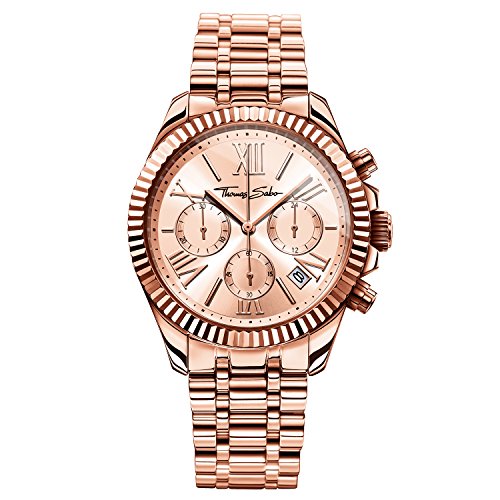 Thomas Sabo Damen-Armbanduhr Chronograph Quarz Edelstahl WA0222-265-208-38 mm