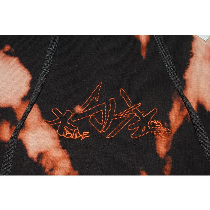 Felpa Uomo Baggy con Cappuccio - Abbigliamento Hip Hop, Stile Skater, Felpe Larghe e comode, Logo Tye-Dye