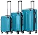 Produktbild BEIBYE 2048 Zwillingsrollen 3 TLG. Reisekofferset Koffer Kofferset Trolley Trolleys Hartschale in 14 Farben (Türkis)