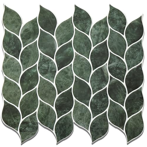 Tilingview 10 Pcs Leaf Design Peel and Stick for Kitchen
