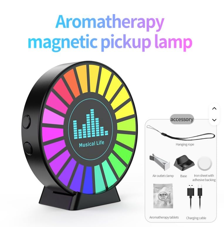 Image of Car LED Air freshener. Multicolor led. Various mode selection to match your music selection. Comes with vent holder, desktop and magnetic plate. Enhance your car's ambiance or desktop appeal.