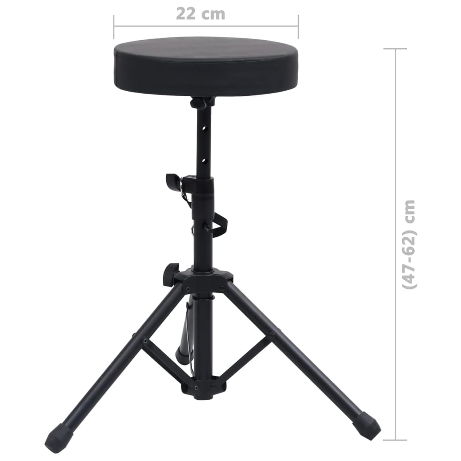 LAPOOH Supporto Tastiera a Doppia Staffa Set con Sgabello Gambe Sostegno Base Appoggio Porta Pianola Stand Accessori Musica Strumenti Nero-70096