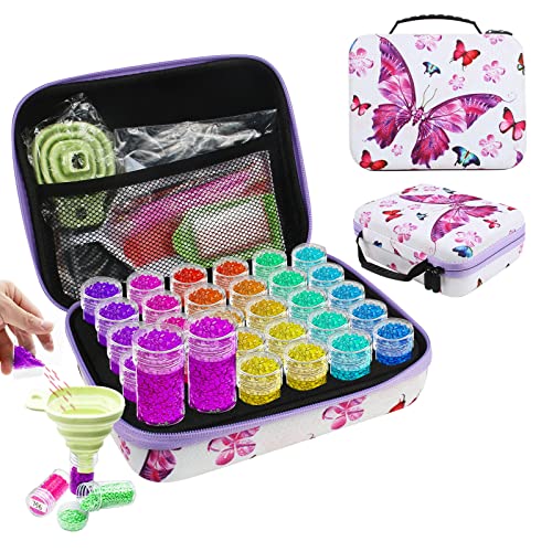 YAOYIN Diamond Painting Accessoires Boite de Rangement, 30 Emplacements Boîte Diamond Painting Rangement avec Outils, Accessoires Diamond Painting pour Broderie Diamant Kit Complet, Peinture Diamant Cover